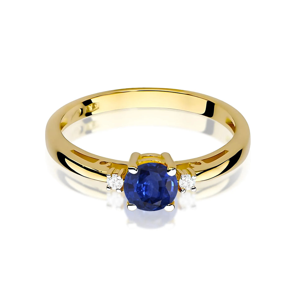 Goldring mit 0,50 ct Saphir und Diamanten