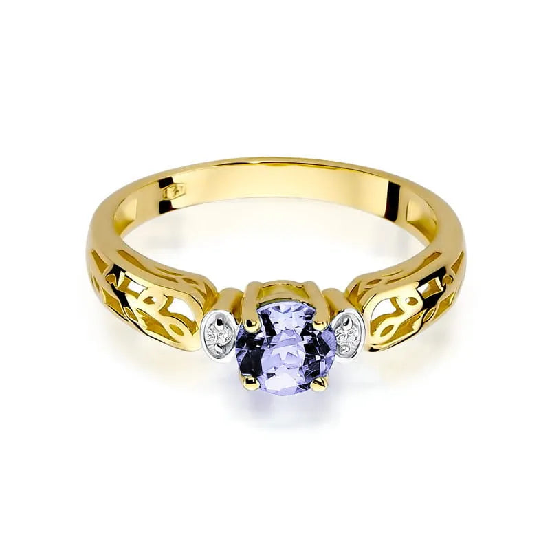 Gold Ring with 0.50ct Tansanit and 0.02ct Diamonds