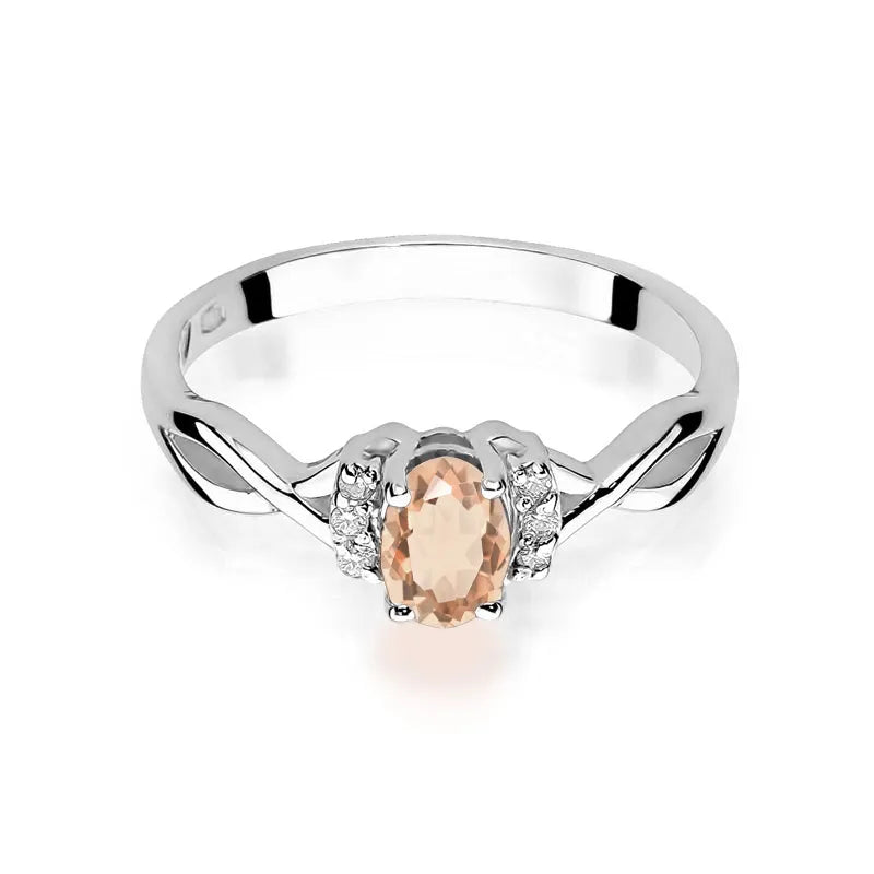Ring mit Morganit 0.4ct und Diamanten 0.01ct | 14K (585) Gold