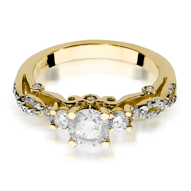 Goldring mit 0,70 ct und 0,339 ct Diamanten