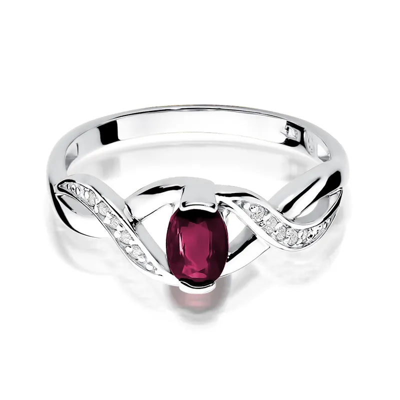 Goldring mit 0,60 ct Rubin und 0,05 ct Diamanten