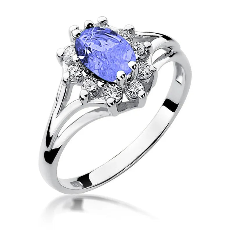 Ring mit Tansanit 0.7ct und Diamanten 0.3ct | 14K (585) Gold