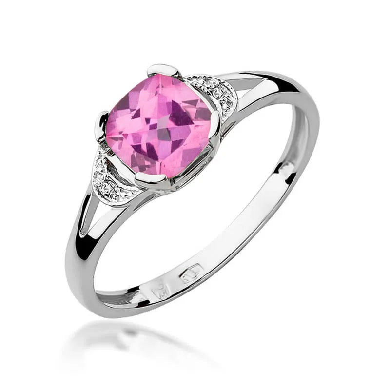 Ring mit Rosa Topas 1.10ct und Diamanten 0.01ct | 14K (585) Gold