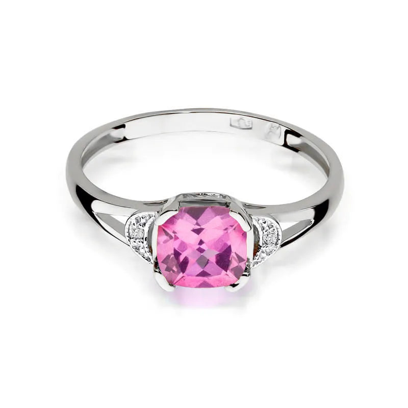 Ring mit Rosa Topas 1.10ct und Diamanten 0.01ct | 14K (585) Gold