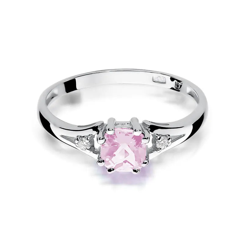 Goldring mit 0,65 ct Pinktopas und 0,029 ct Diamanten