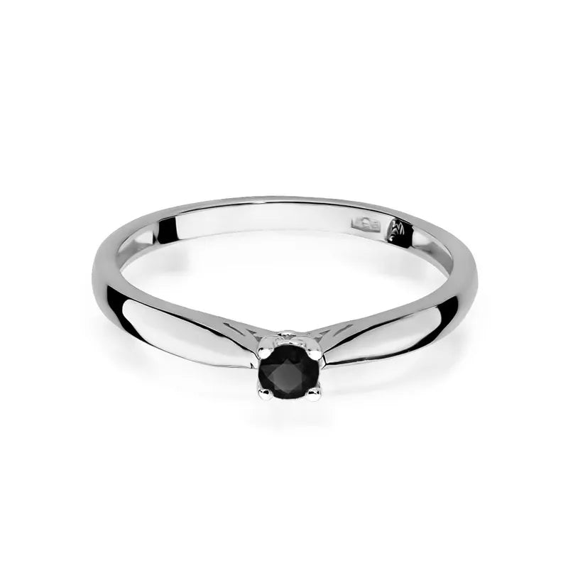 Goldring mit 0,12 ct schwarzem Diamant