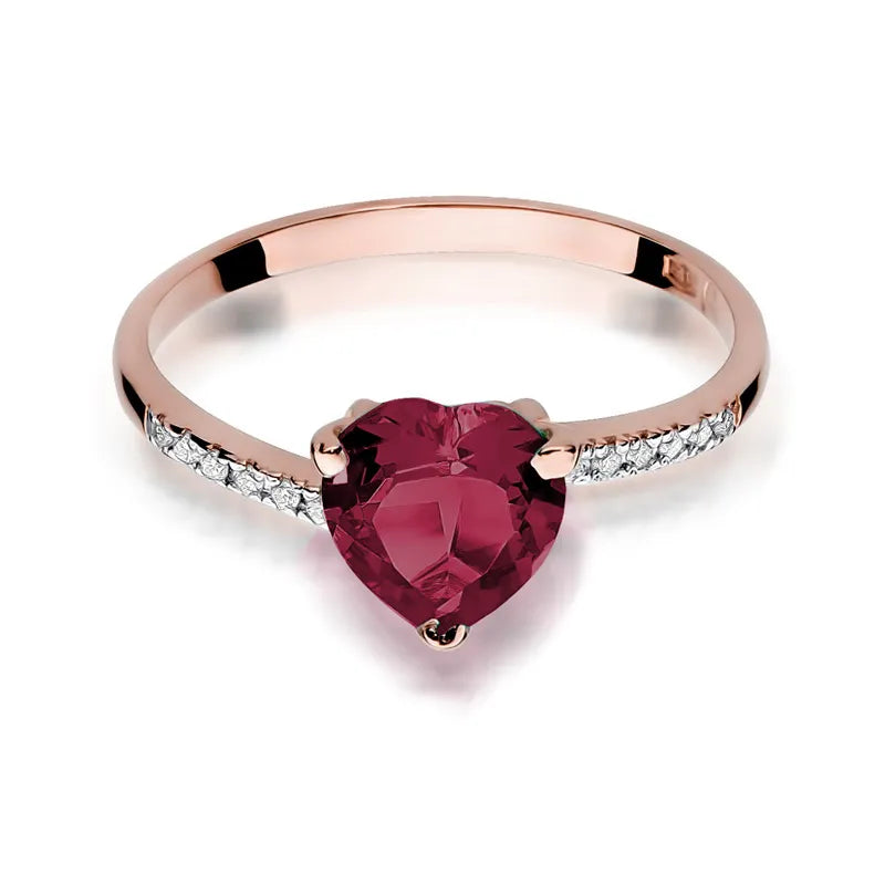 Goldring mit 1,70 ct Rubin und 0,06 ct Diamanten