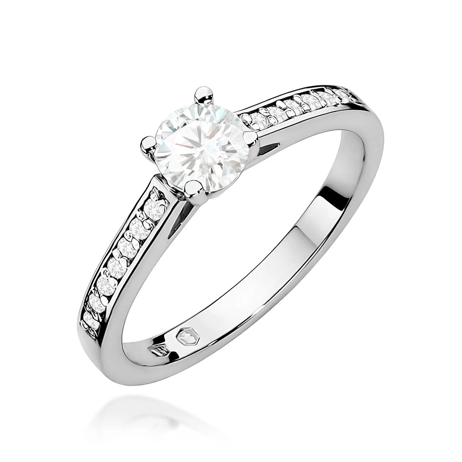 Goldring mit 0,50 ct und 0,12 ct Labor-Diamanten