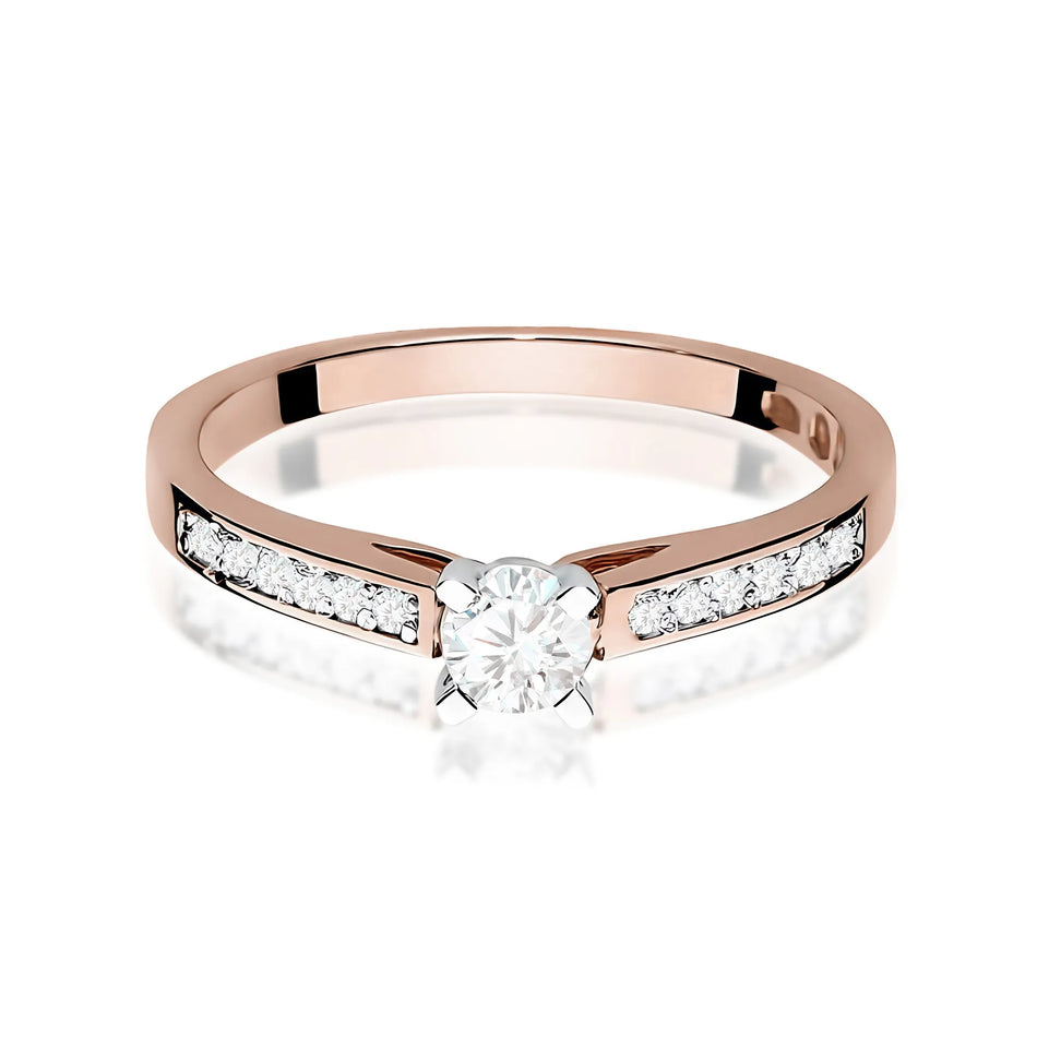 Goldring mit 0,30 ct und 0,06 ct Labor-Diamanten