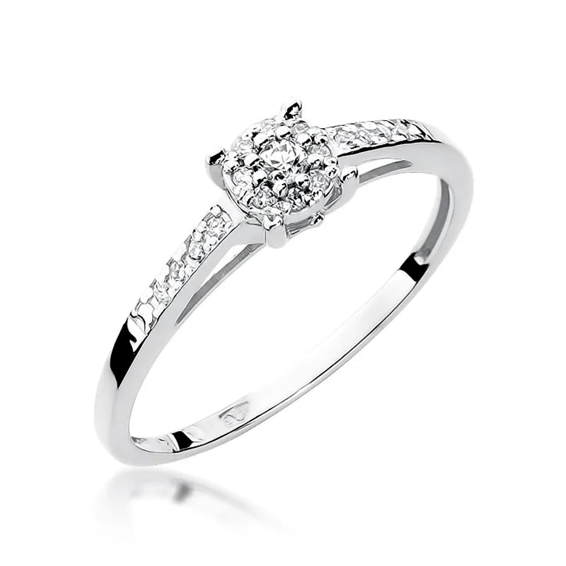 Goldring mit 0,04 ct und 0,08 ct Diamanten