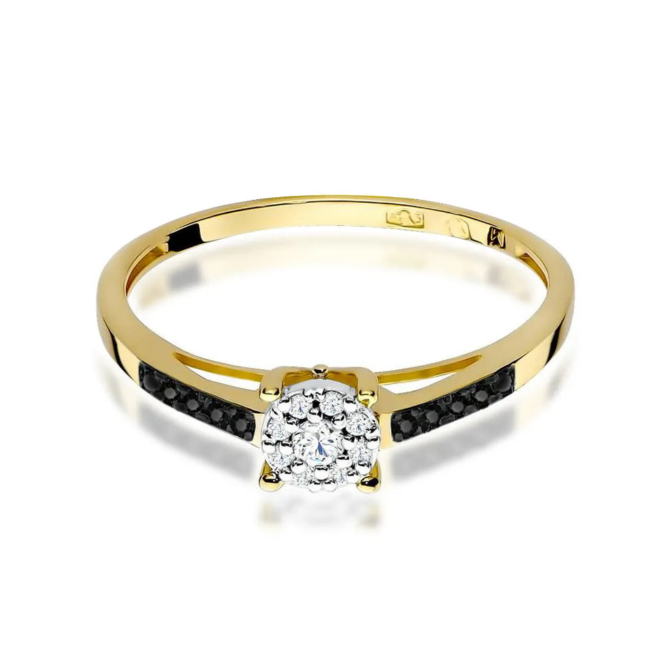 Goldring mit 0,04 ct Diamant und 0,005 ct Diamanten