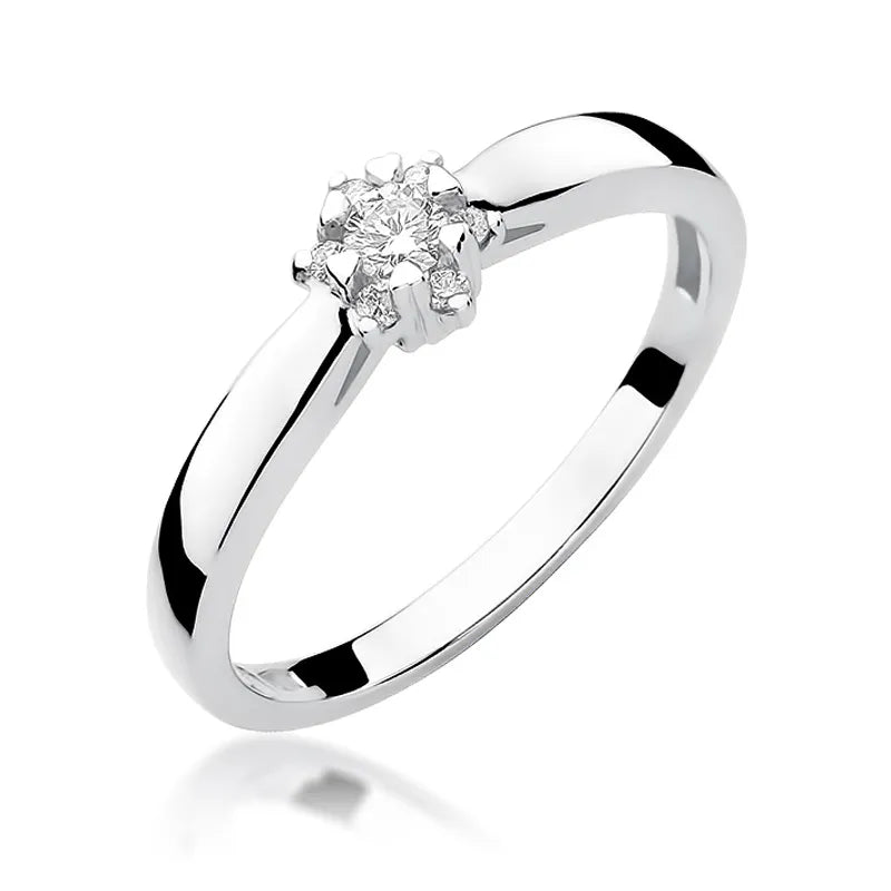 Goldring mit 0,10 ct und 0,052 ct Diamanten