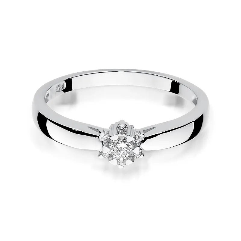 Goldring mit 0,10 ct und 0,052 ct Diamanten