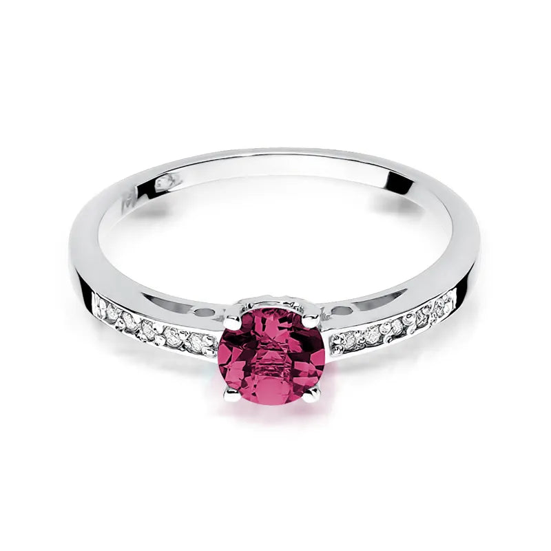 Goldring mit 0,60 ct Rubin und 0,05 ct Diamanten