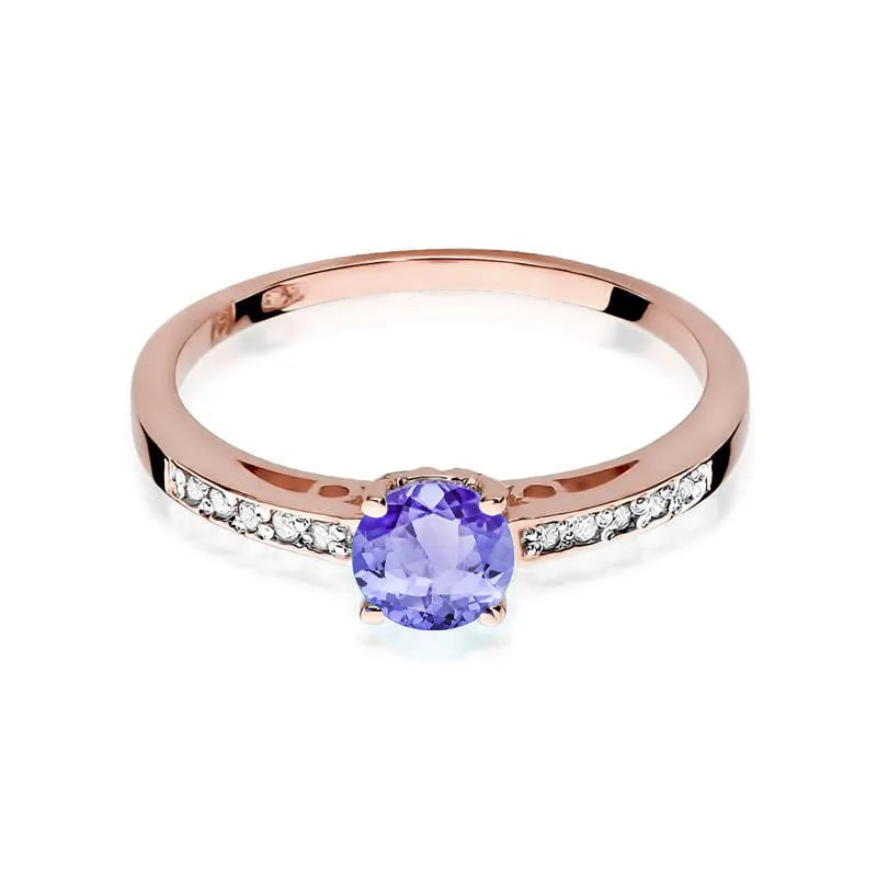Gold Ring with 0.50ct Tansanit and 0.05ct Diamonds
