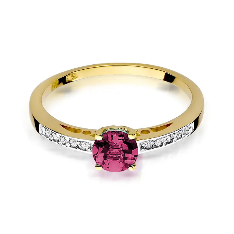 Goldring mit 0,60 ct Rubin und 0,05 ct Diamanten