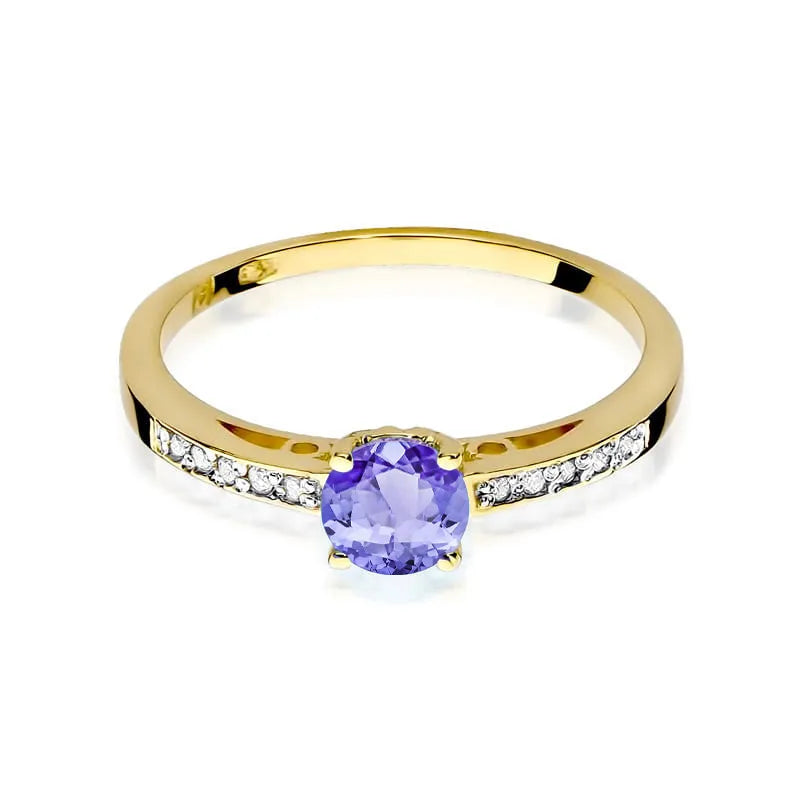 Gold Ring with 0.50ct Tansanit and 0.05ct Diamonds