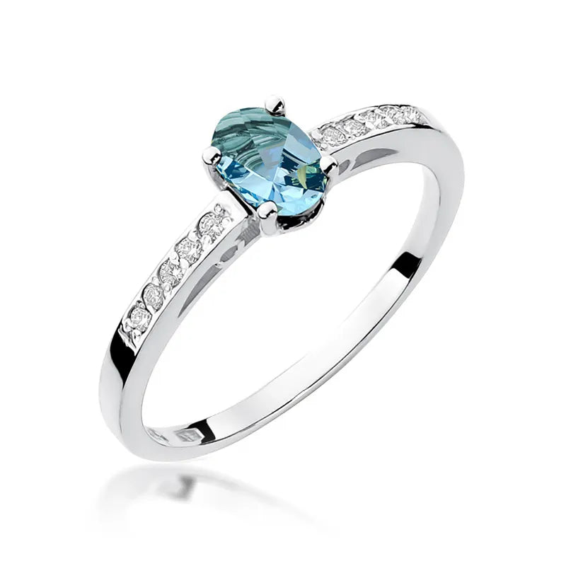 Goldring mit 0,50 ct Topas und 0,05 ct Diamanten