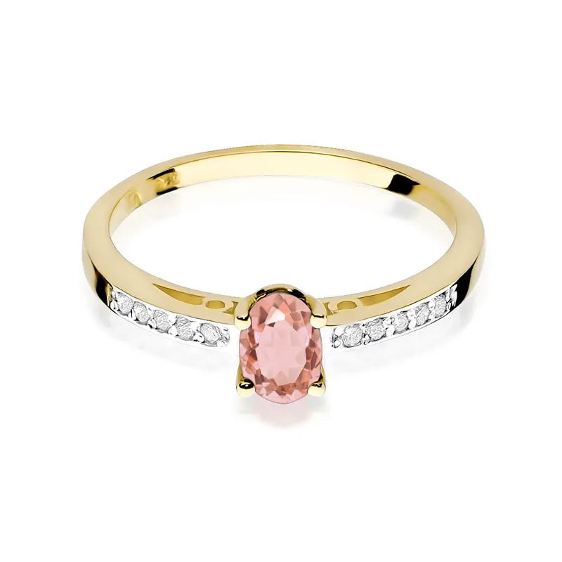 Gold Ring with 0.40ct Morganite and 0.05ct Diamonds