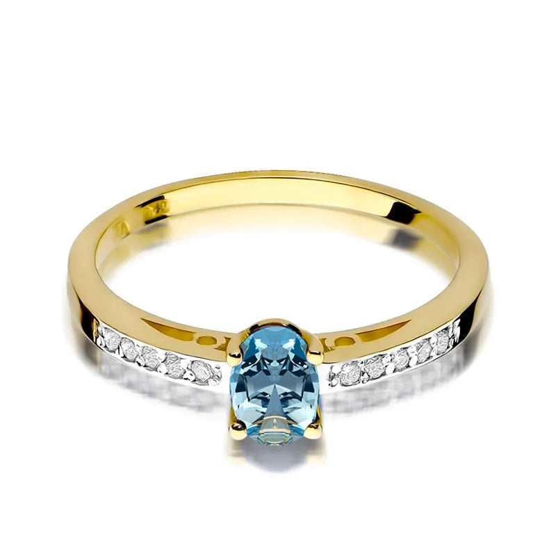 Goldring mit 0,50 ct Topas und 0,05 ct Diamanten