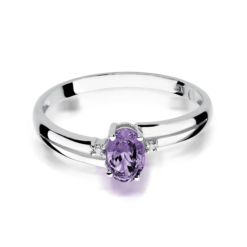 Goldring mit 0,40 ct Tansanit und 0,029 ct Diamanten