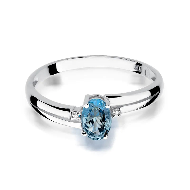 Goldring mit 0,50 ct Topas und 0,029 ct Diamanten