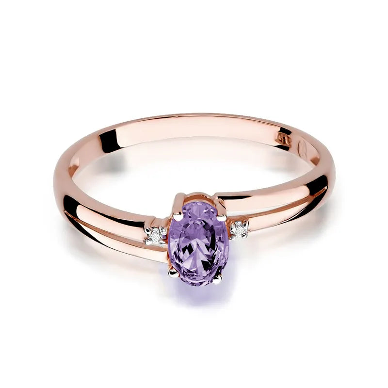 Goldring mit 0,40 ct Tansanit und 0,029 ct Diamanten