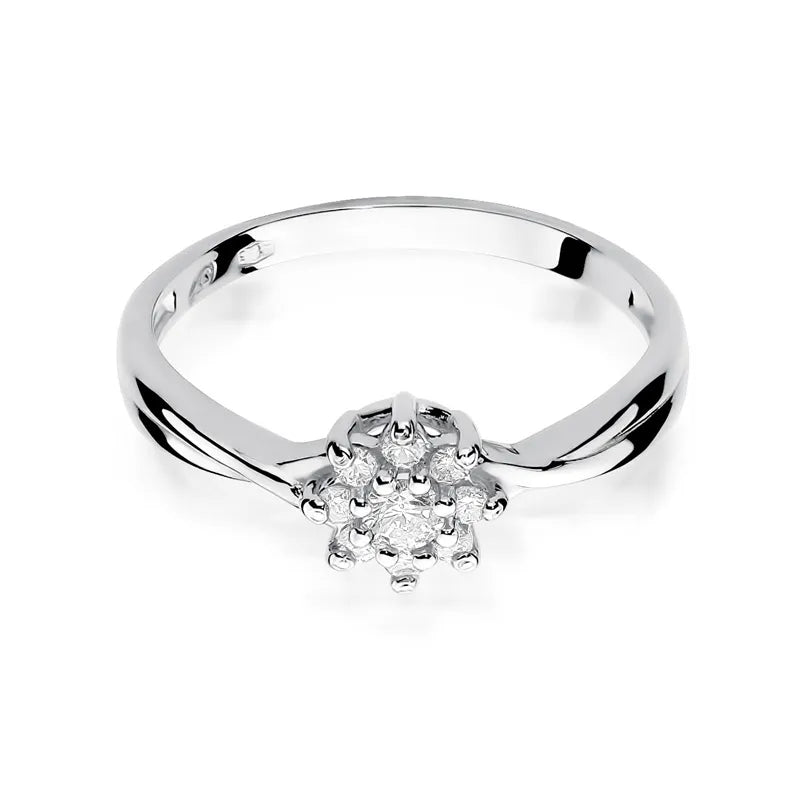 Goldring mit 0,10 ct Diamant und Diamanten