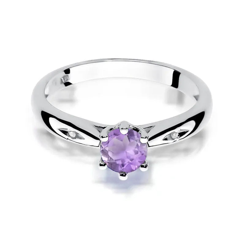 Goldring mit 0,50 ct Amethyst und Diamanten