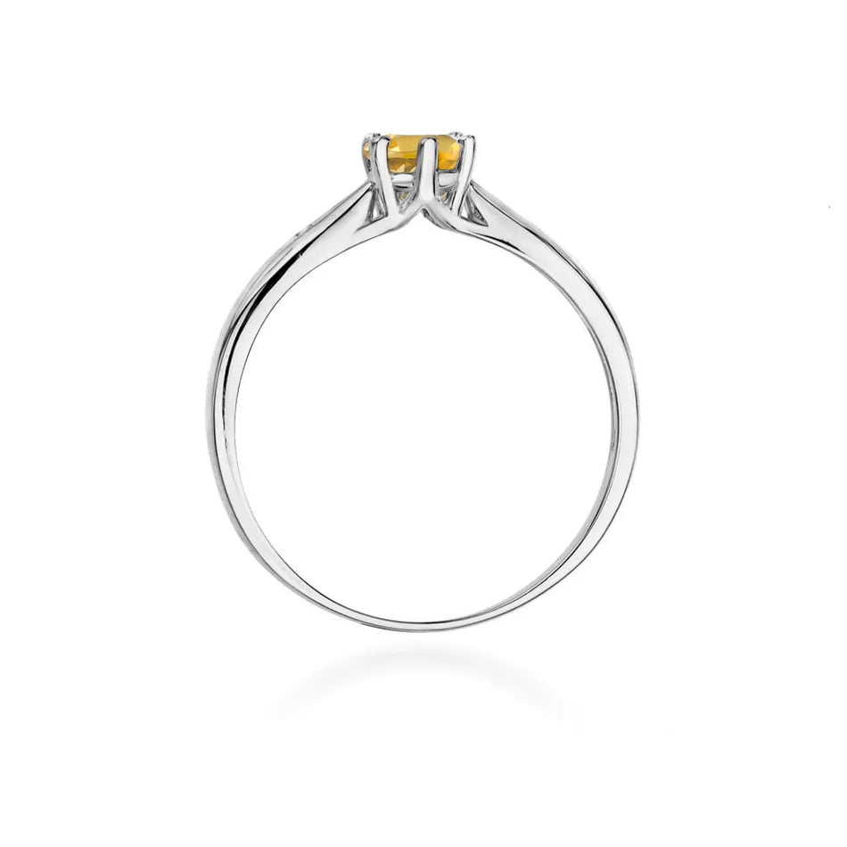 Goldring mit 0,50 ct Citrin und Diamanten