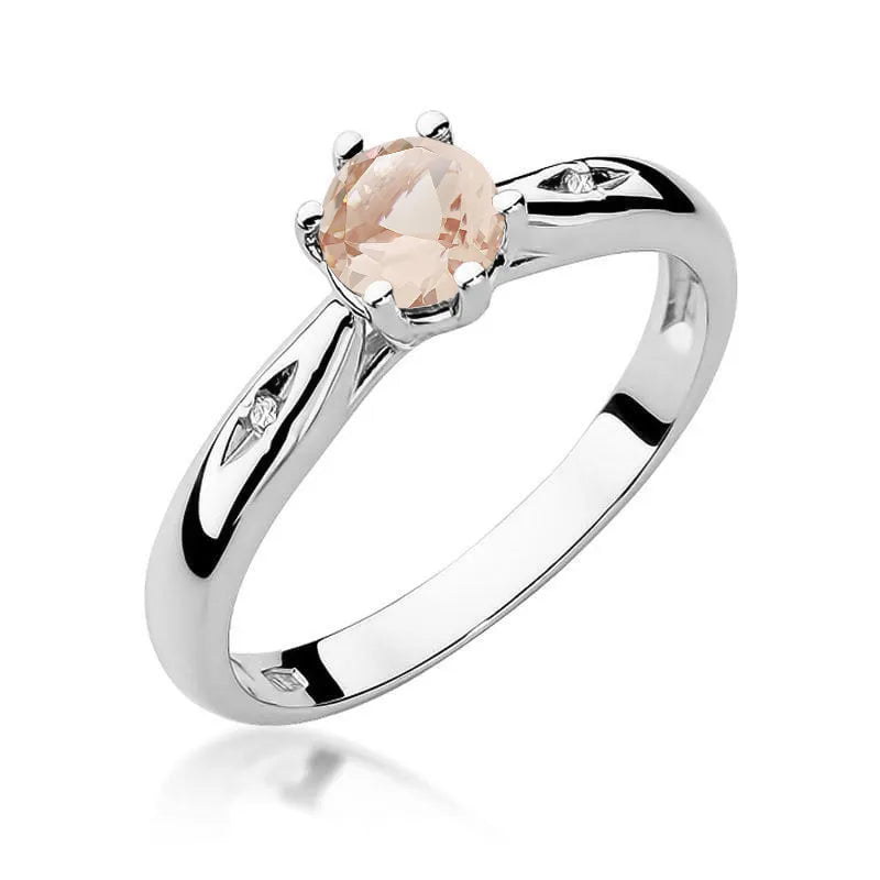 Ring mit Morganit 0.4ct und Diamanten 0.01ct | 14K (585) Gold