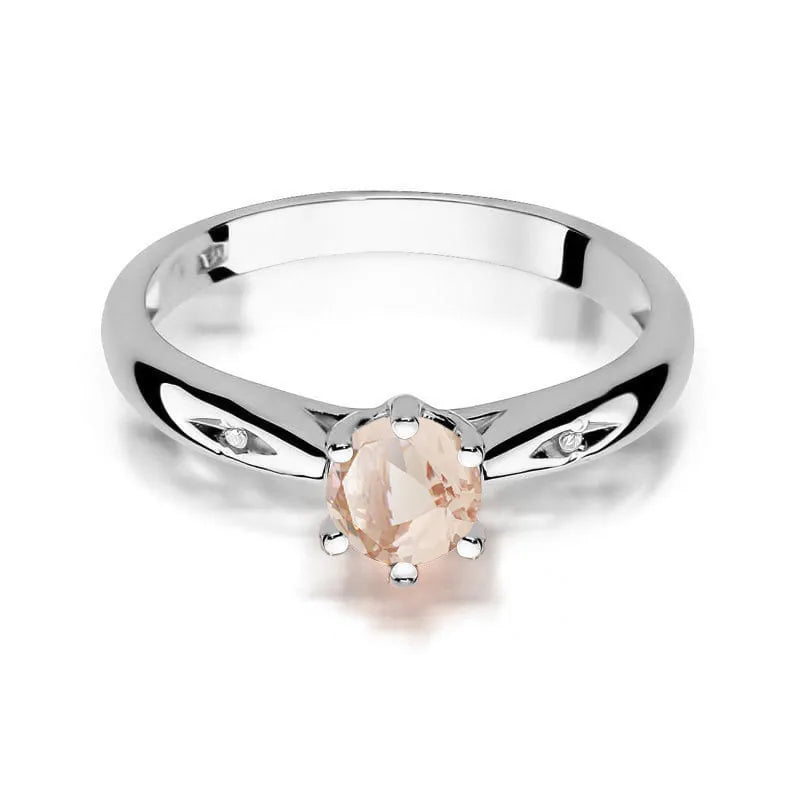 Ring mit Morganit 0.4ct und Diamanten 0.01ct | 14K (585) Gold