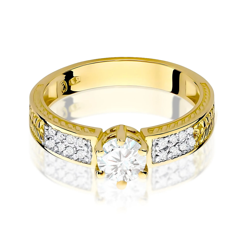Gold Ring with 0.60ct White sapphire and 0.08ct Diamonds