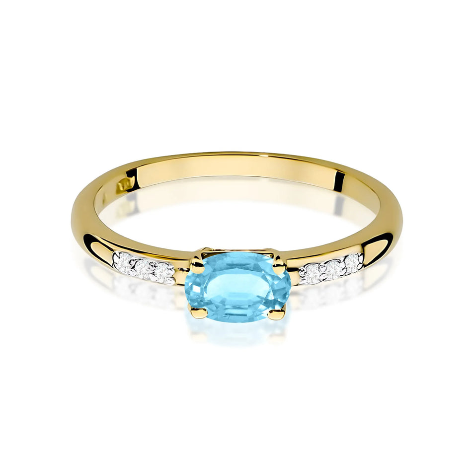 Goldring mit 0,50 ct Topas und 0,03 ct Diamanten