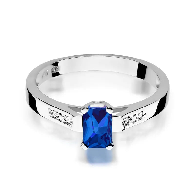 Goldring mit 0,60 ct Saphir und 0,04 ct Diamanten