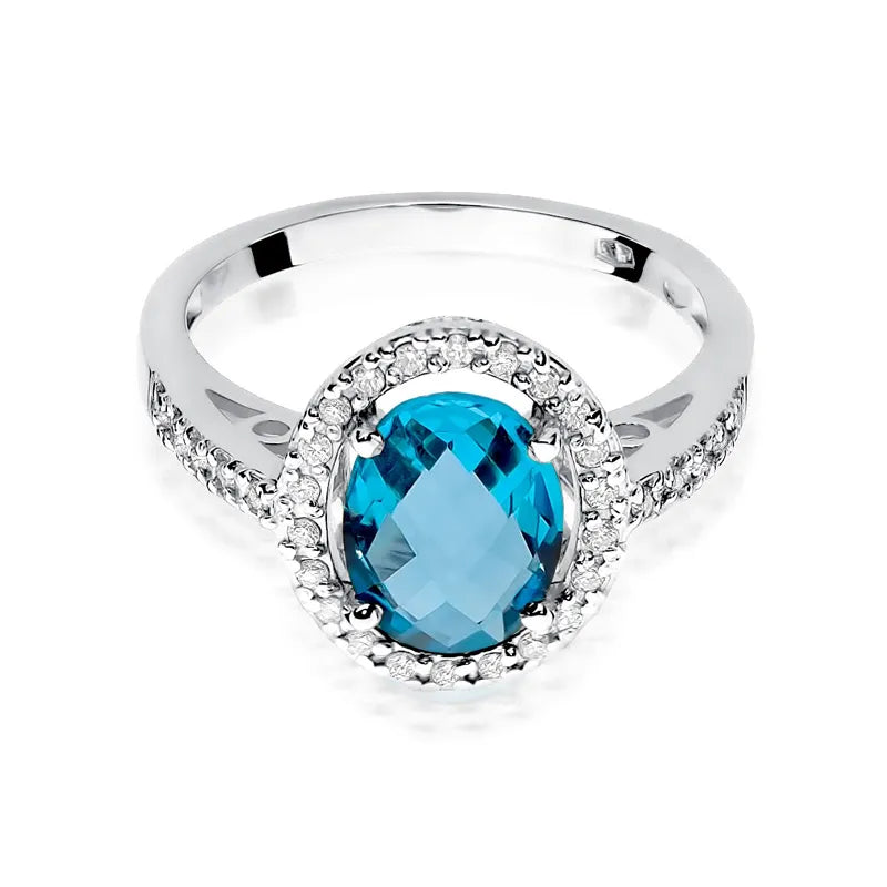 Goldring mit 1,70 ct Topas und 0,16 ct Diamanten