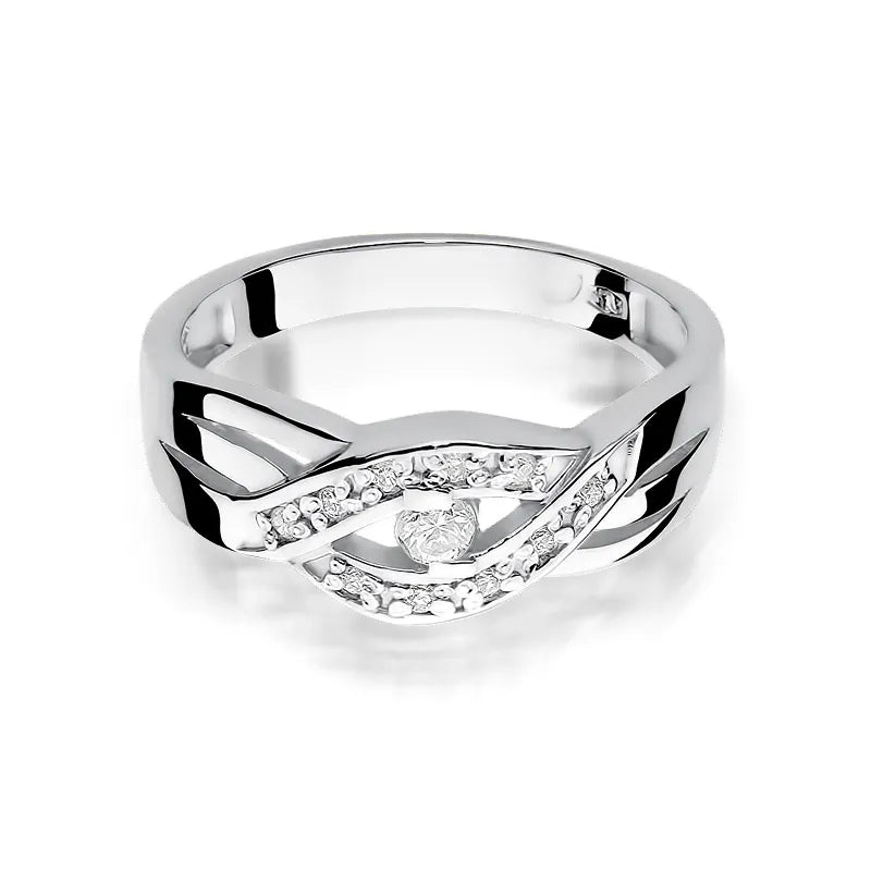 Gold Ring with 0.05ct and 0.05ct Diamonds