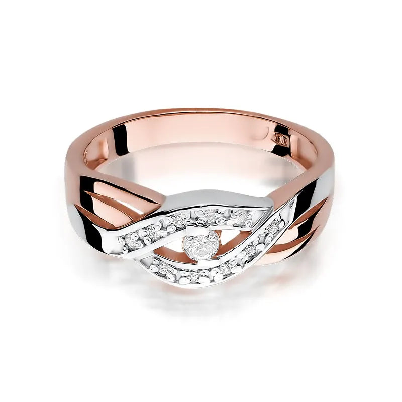 Gold Ring with 0.05ct and 0.05ct Diamonds