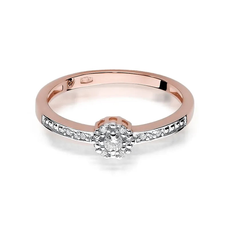 Goldring mit 0,04 ct und 0,054 ct Diamanten