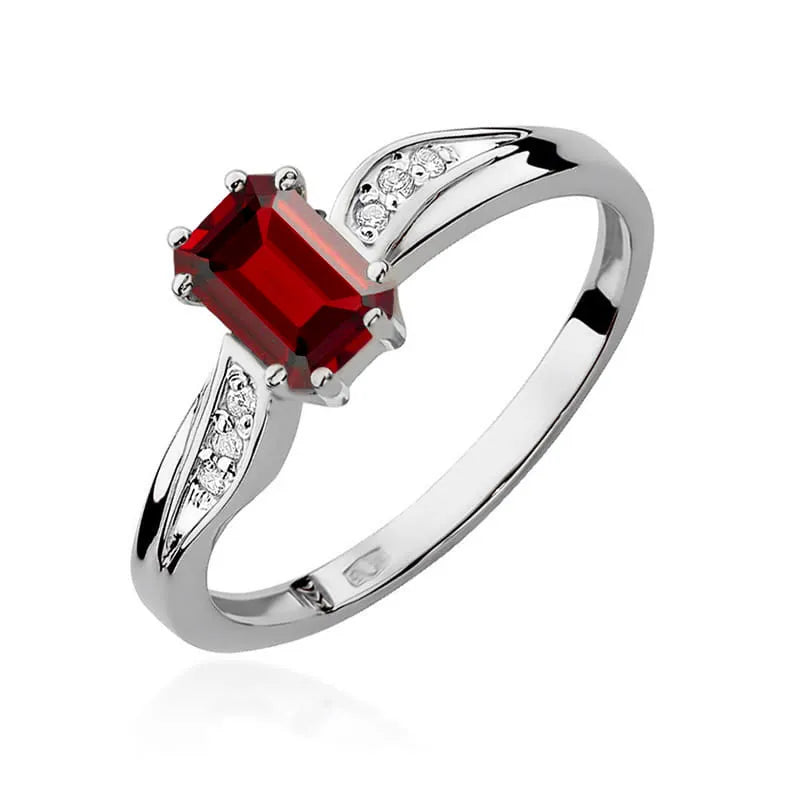 Ring mit Rubin 0.8ct und Diamanten 0.03ct | 14K (585) Gold