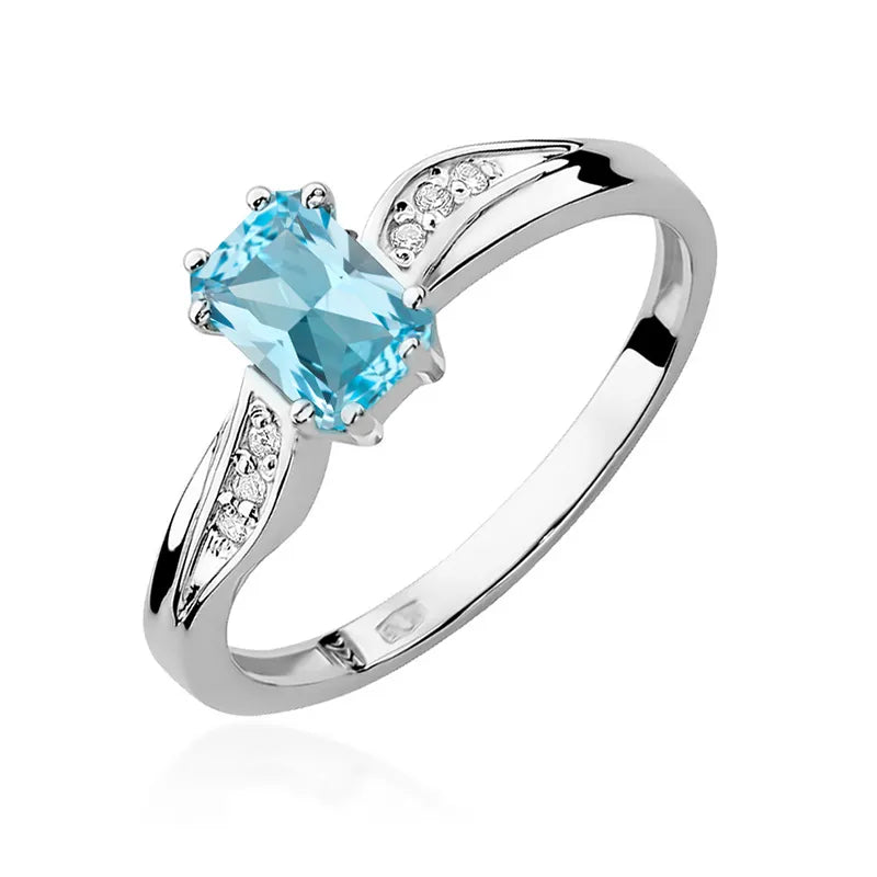 Goldring mit 0,65 ct Topas und 0,03 ct Diamanten