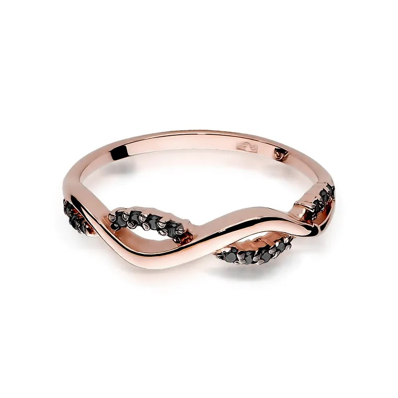 Goldring mit 0,07 ct schwarzen Diamanten