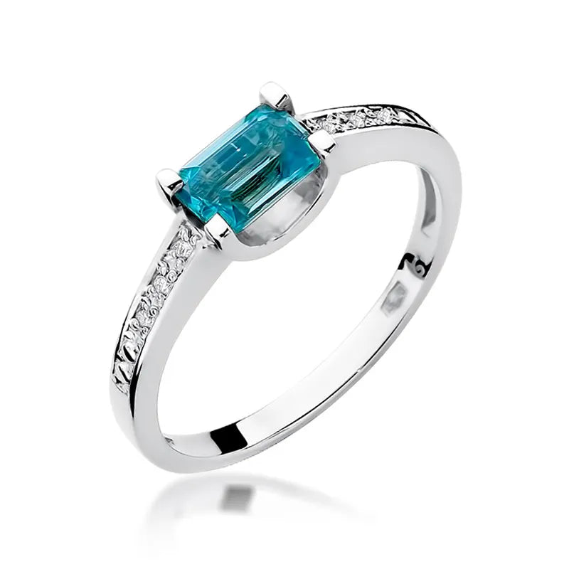 Goldring mit 0,65 ct Topas und 0,03 ct Diamanten
