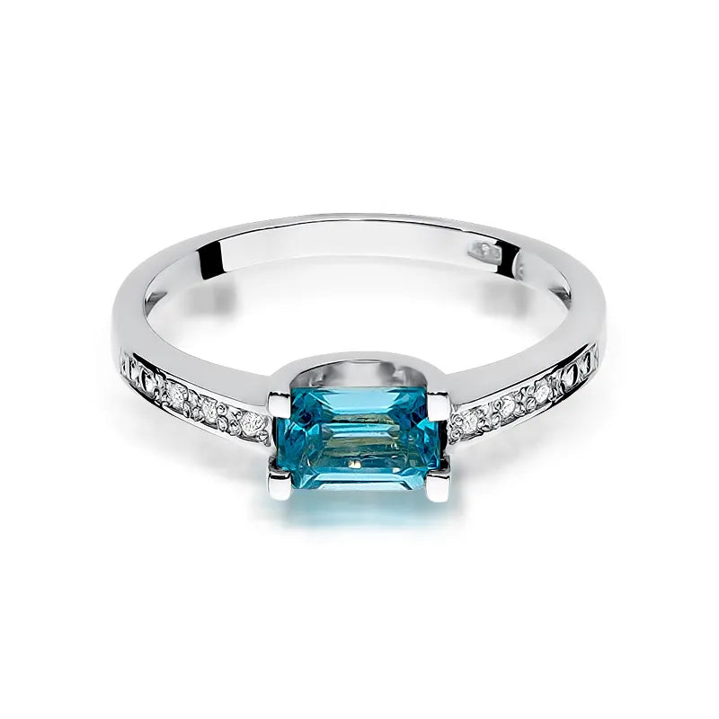 Goldring mit 0,65 ct Topas und 0,03 ct Diamanten