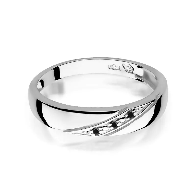 Goldring mit 0,015 ct schwarzen Diamanten