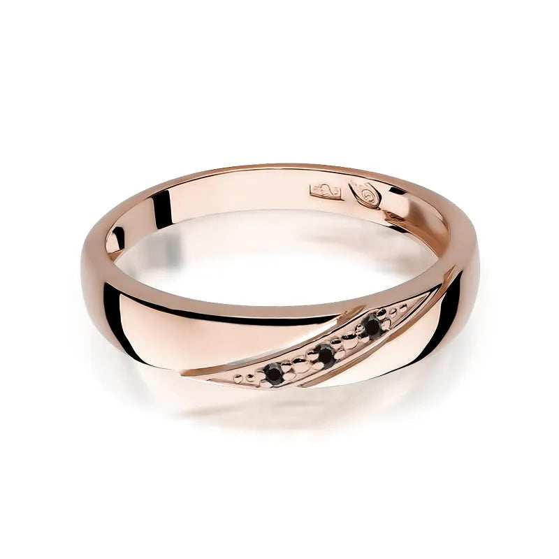 Gold Ring with 0.015ct Black Diamonds