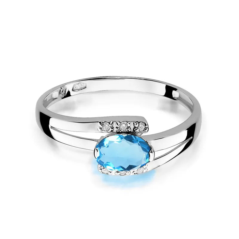 Goldring mit 0,50 ct Topas und 0,052 ct Diamanten