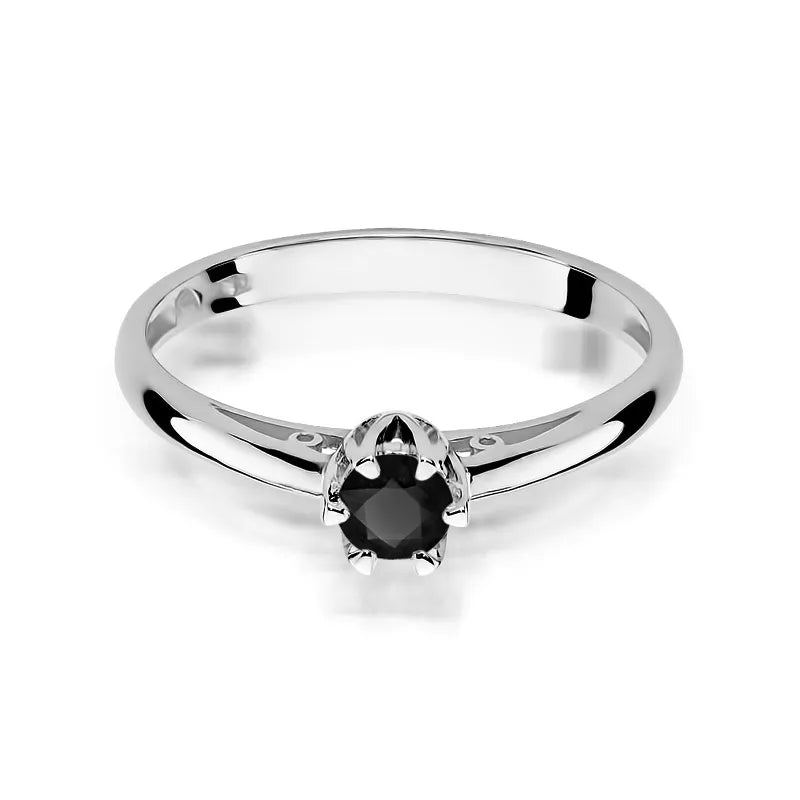 Goldring mit 0,20 ct schwarzem Diamant
