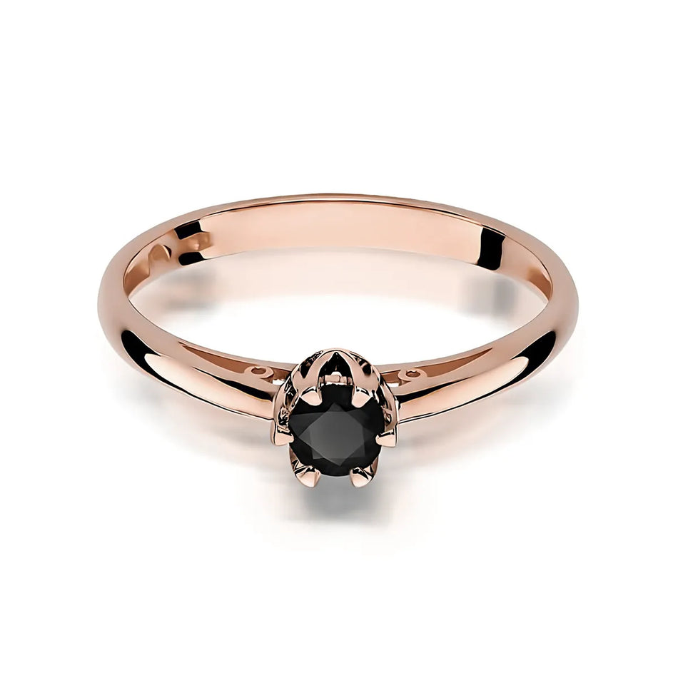 Gold Ring with 0.20ct Black diamond