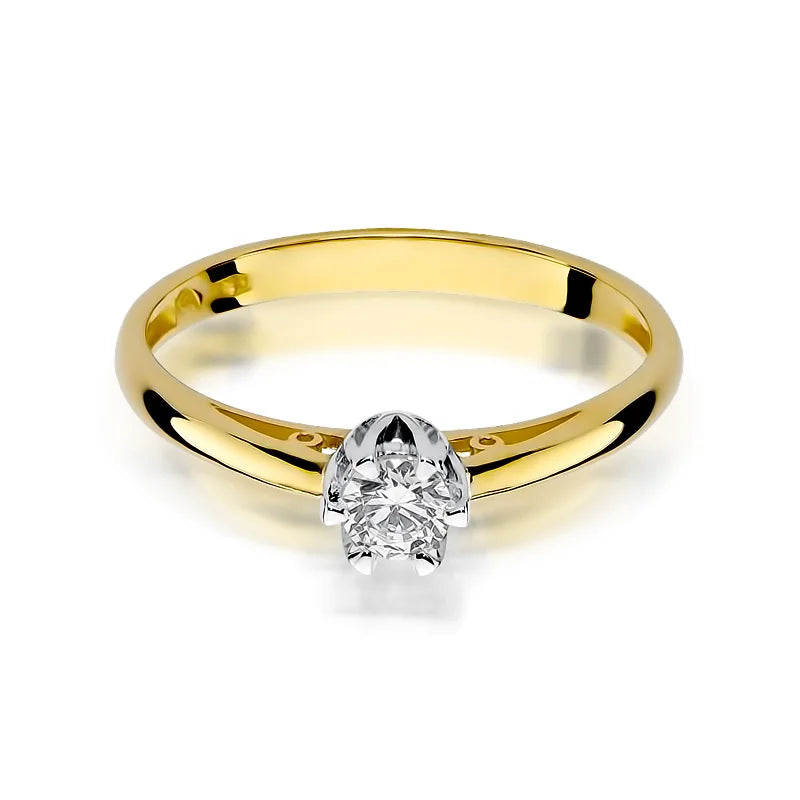 Goldring mit Labordiamant 0.15ct | 14K (585) Gelbgold